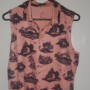 Nike Women's Dri-Fit Top Shirt, Sleeveless, Peach Tone, Size Medium